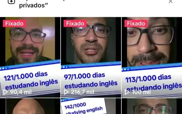 Captura de tela do site @RogerioFalaInglês no TikTok (wrg.com.br/case-rogerio-fala-ingles) - projeto de Redes Sociais da WRG